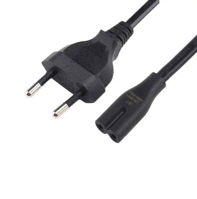 CE Euro Power Cord, VDE 2.5A 250V 2 Pin Plug IEC C7 AC