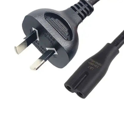 7.5A 250V AU kabel zasilania SAA 2 szpilki z C7 przedłużającym kablem