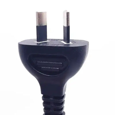 Czarny Australia Typ przewodu zasilania, SAA 2 szpilki Kabel rozszerzający AC Przewód zasilania 7.5A 250V