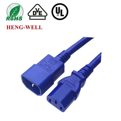 IEC C13 C14 C19 C20 C21 Kable zasilania 18/16/14AWG Niebieski/Czerwony/Czarny przewód rozszerzający
