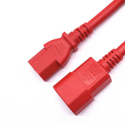 UL Przesyłowy przewód zasilania C13 C14 Czerwony kabel 1,8m 2m 3m