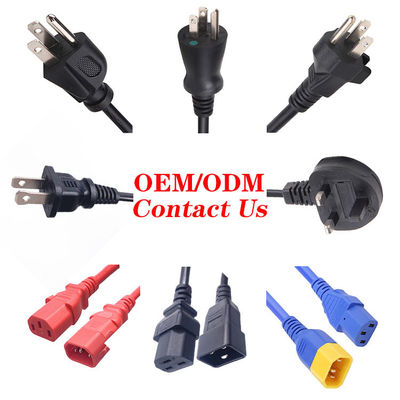 3 gniazdkowy wtyczek 10A 13A 15A 125V Laptop Computer UL Certificate AC Power Cord