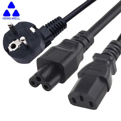 VDE 3 Prong Power Cord KC Certificate 16A 250V C13 C5 Plug Mężczyzna do Kobiety