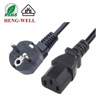 3 szpilki europejskiego przewodu zasilania standardowy UE 16A 250V wtyczka do IEC C13 dla kabli zasilania urządzeń domowych