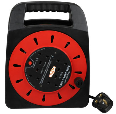 Wielka Brytania Wlewka kablowa mobilna zewnętrzny gniazdo mobilne Koło cewka cewka cztery gniazda Kabel cewka kabel zasilania