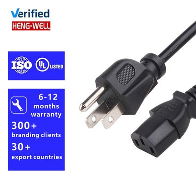 3 szpilki 15A 125V UL kabel zasilania